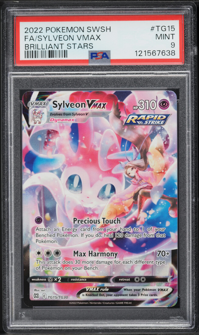 2022 #TG15 Full Art/Sylveon Vmax PSA 9 Sword & Shield Brilliant Stars Pokemon