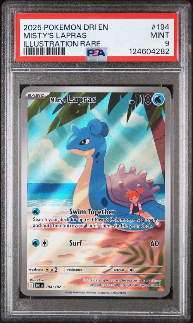 2025 #194 Misty's Lapras PSA 9 Dri EN-Destined Rivals