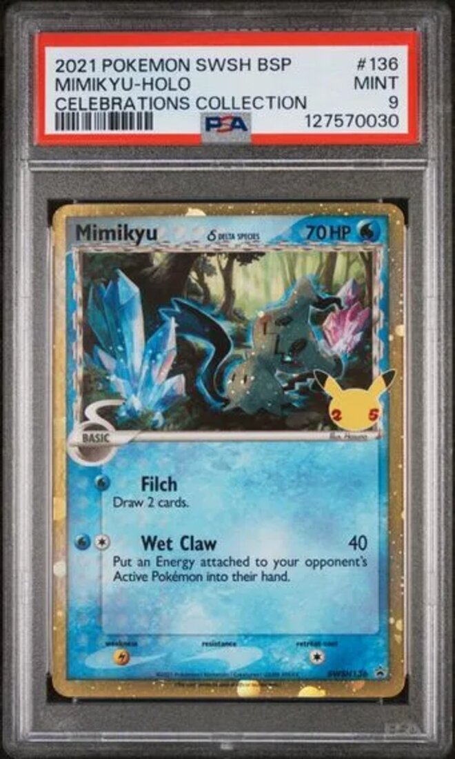 2021 #136 Mimikyu-Holo PSA 9 Swsh Black Star Promo Pokemon