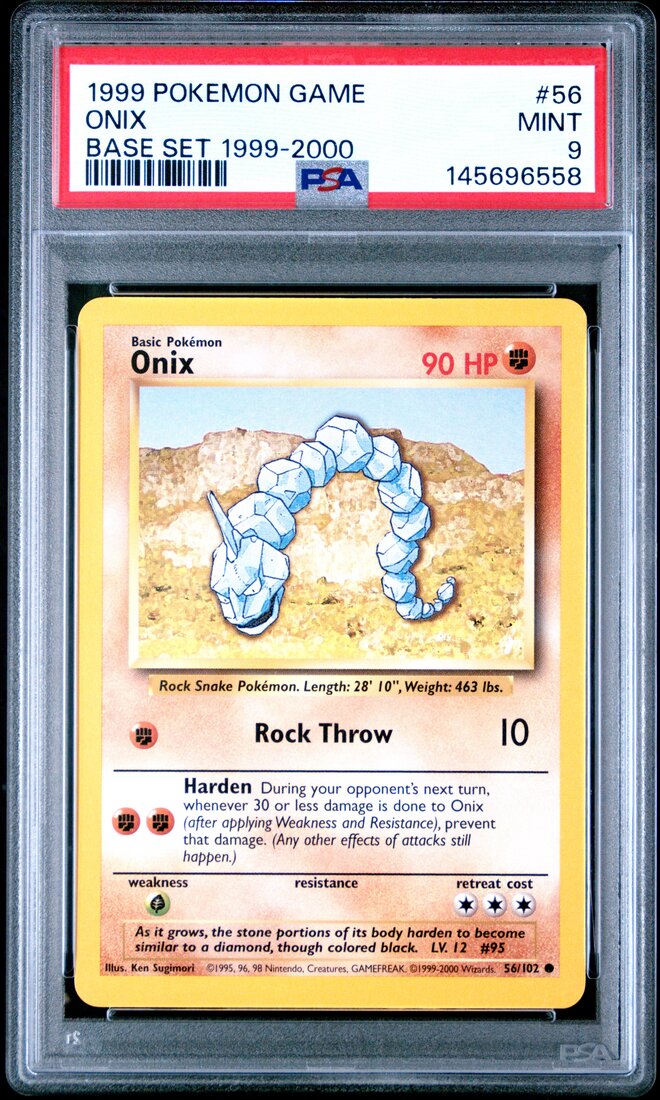 1999 #56 Onix PSA 9 Game Pokemon