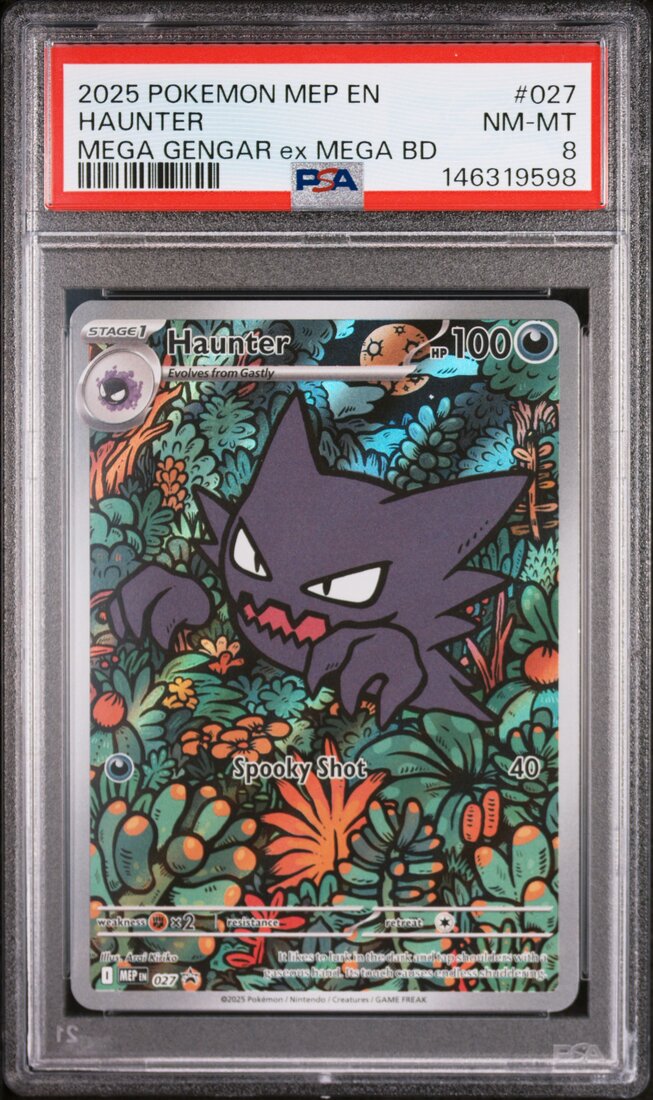 2025 #027 Haunter PSA 8 Mep EN-Me Black Star Promo