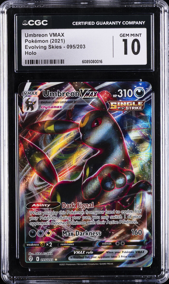 2021 #095 Full Art/Umbreon Vmax CGC 10 Sword & Shield Evolving Skies Pokemon