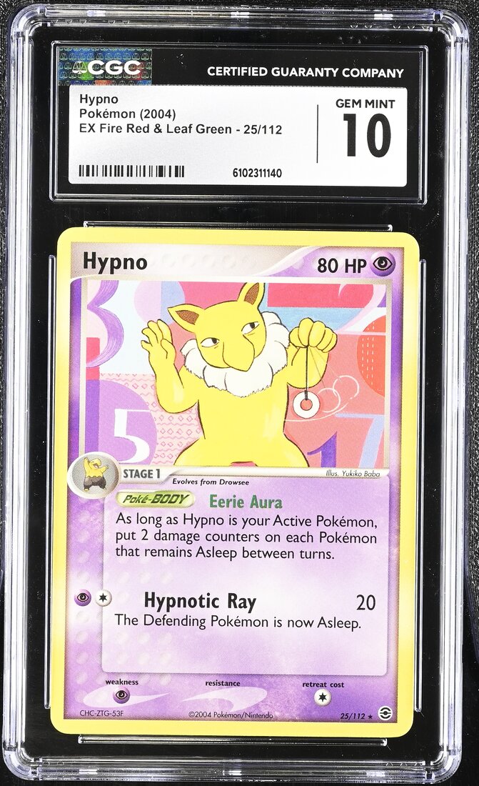 2004 #25 Hypno CGC 10 EX Fire Red & Leaf Green - English
