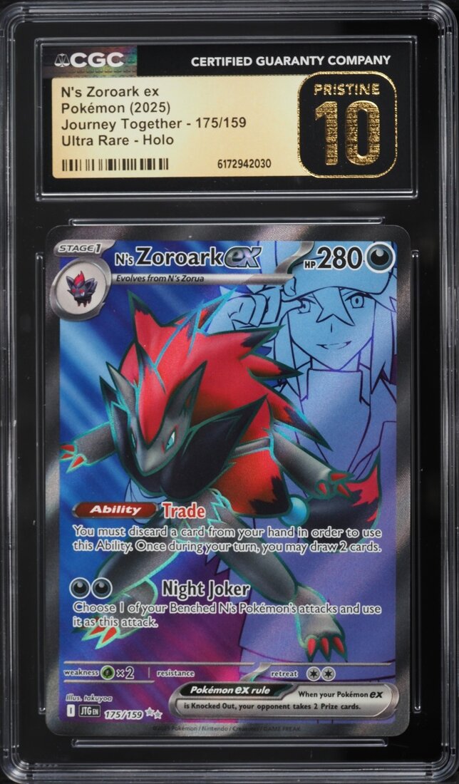 2025 Pokemon Scarlet & Violet Journey Together Full Art N's Zoroark ex #175 CGC 10 PRISTINE