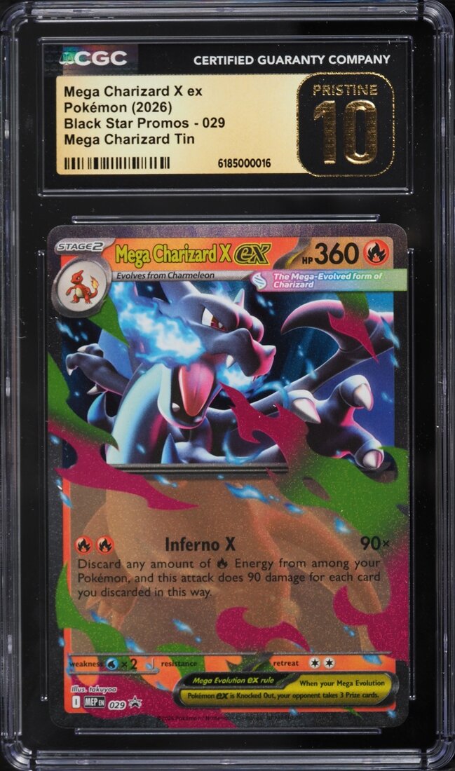 2026 #29 Mega Charizard X Ex CGC 10 Pokemon Mega Evolution Promo Tin