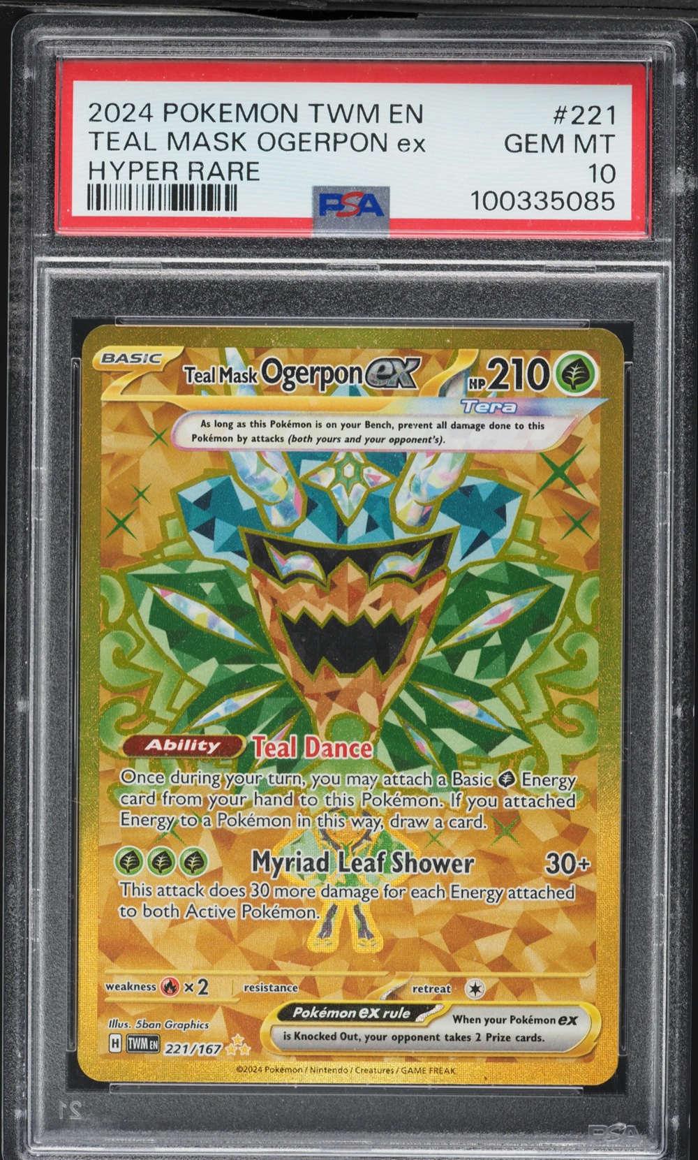 2024 #221 Teal Mask Ogerpon EX PSA 10 Twm EN-Twilight Masquerade Pokemon