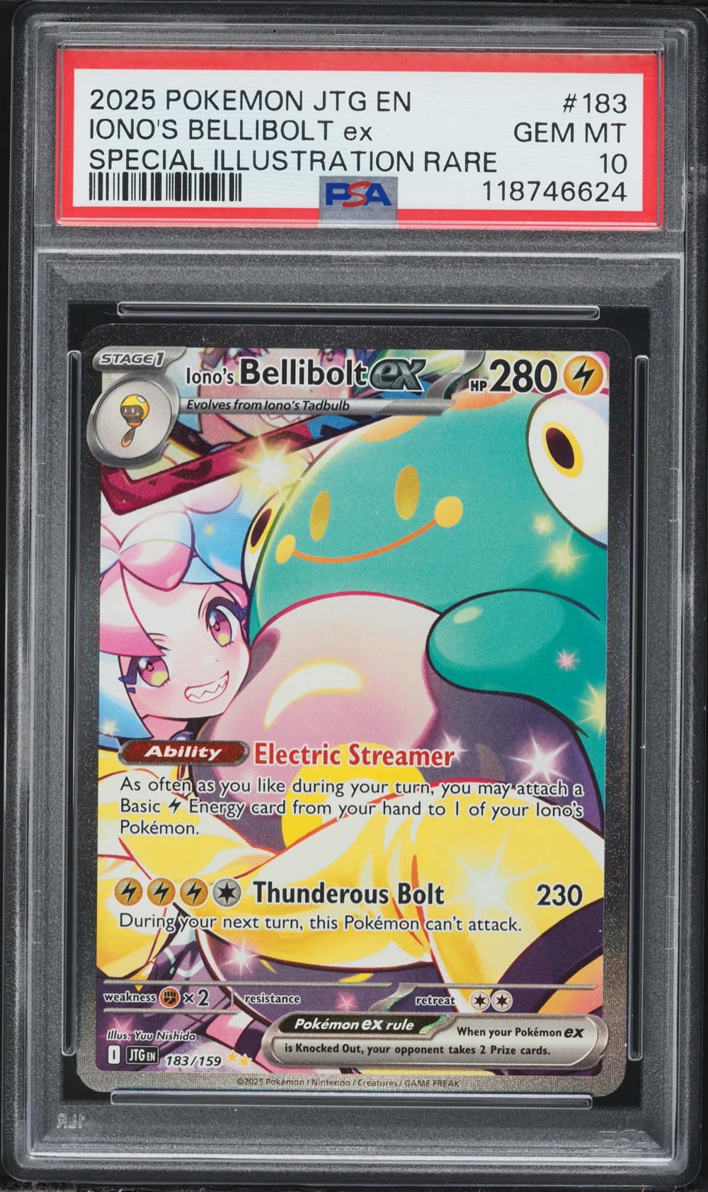 2025 #183 Iono's Bellibolt EX PSA 10 Jtg EN-Journey Together Pokemon