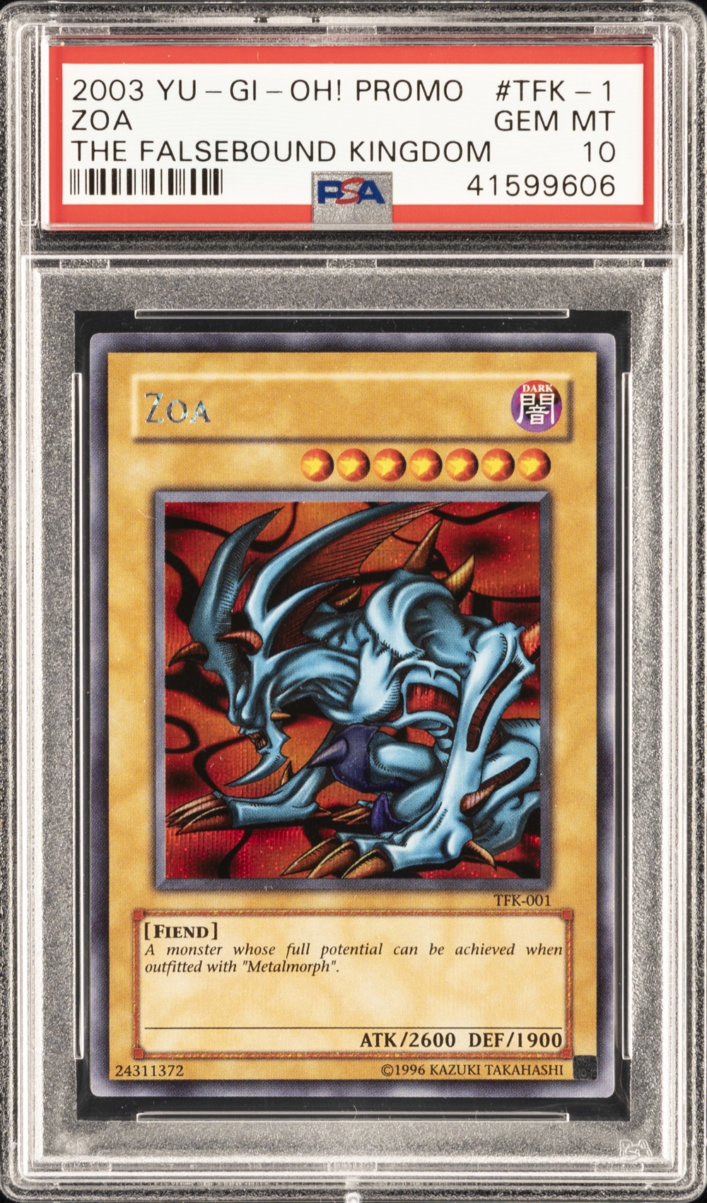#001 ZOA 2003 YU-GI-OH! PROMO | THE FALSEBOUND KINGDOM PSA 10