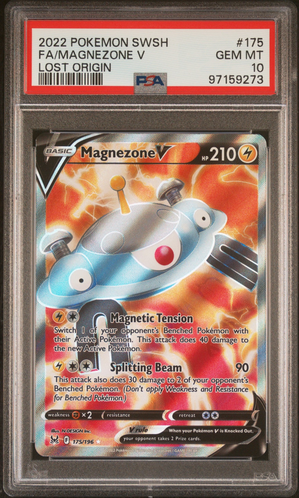 2022 #175 Full Art/Magnezone V PSA 10 Sword & Shield Lost Origin Pokemon
